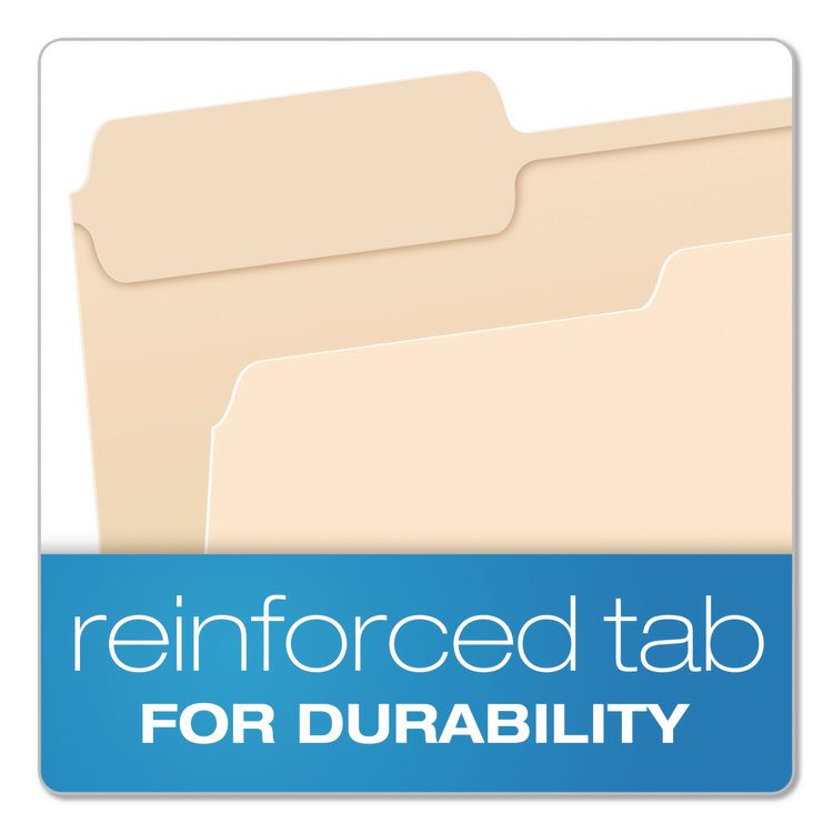 TOPS BUSINESS FORMS Reinforced Top File Folders, 1/3-Cut Tabs: Left Position, Letter Size, Manila, 100/Box (PFXR752131)