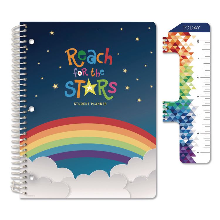 EXCELLO GLOBAL PRODUCTS Reach for the Stars Elementary Student Organizer, 11-Months: 7-Subject Day, Multicolor Cover, 11 x 8.5, Aug 2025 to June 2026 (GPUNAD26EB85112)