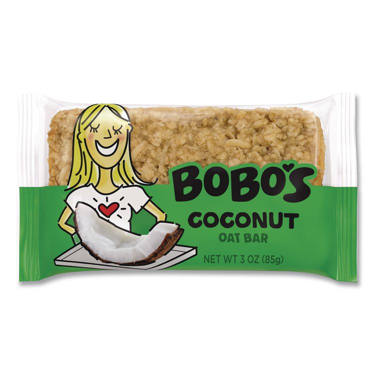 BOBO'S Oatmeal Bars, Coconut, 3 oz Individually Wrapped, 12/Box (BBO00050)