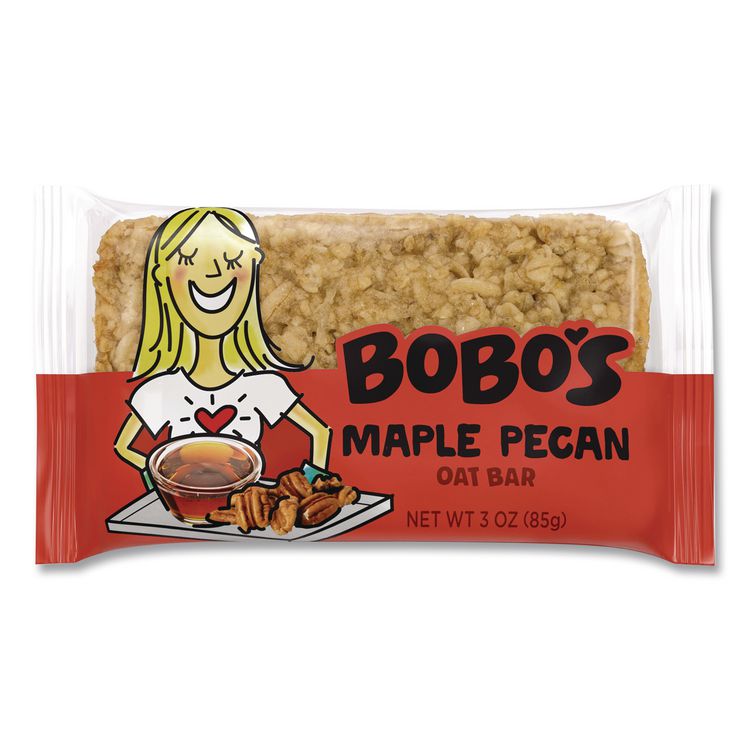 BOBO'S Oatmeal Bars, Maple Pecan, 3 oz Individually Wrapped, 12/Box (BBO00059)