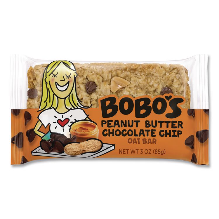BOBO'S Oatmeal Bars, Peanut Butter Chocolate Chip, 3 oz Individually Wrapped, 12/Box (BBO00172)