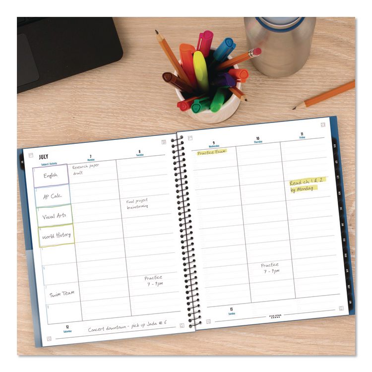 MEAD PRODUCTS Customizable Student Weekly/Monthly Planner, 11 x 8.5, Randomly Assorted Cover Color, 12-Month: July 2025 to June 2026 (ACCCAW6510026)