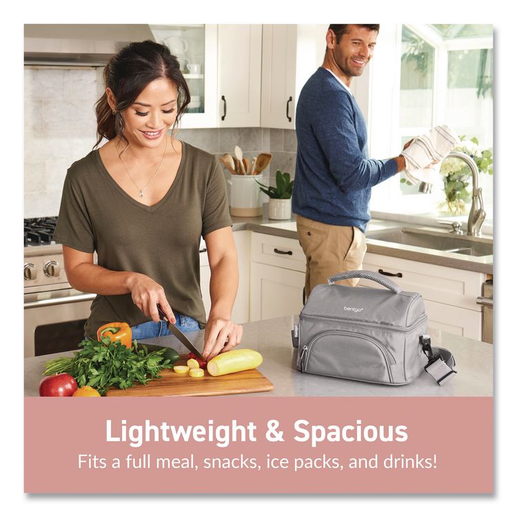 BENTGO Deluxe Insulated Lunch Bag, 8" x 10" x 7.5", Blush Pink (BEOBG2M)