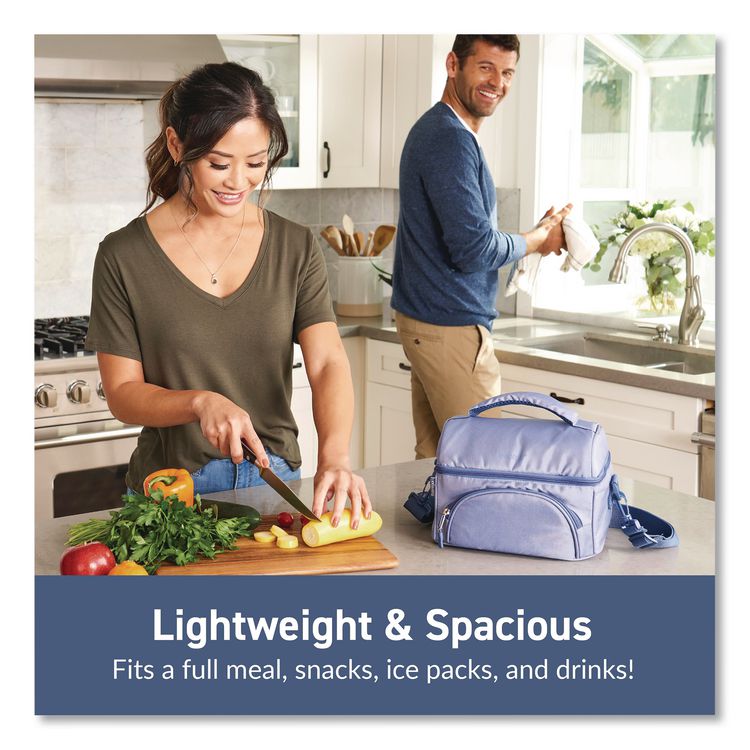 BENTGO Deluxe Insulated Lunch Bag, 8" x 10" x 7.5", Slate Blue (BEOBG2S)