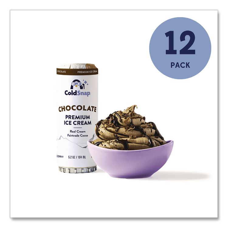 COLDSNAP Ice Cream Pod, Chocolate, 5.2 oz Single Serve Pod for ColdSnap Machine, 12/Carton (CDS600039)