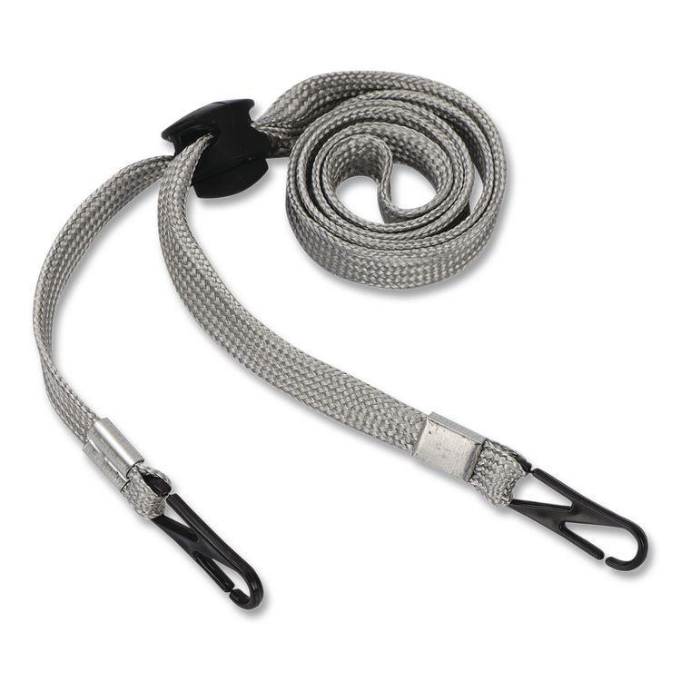 CLIQ-IT Face Mask Lanyard, Plastic Fastener, 30" Long, Gray (CQTCL61312GY)