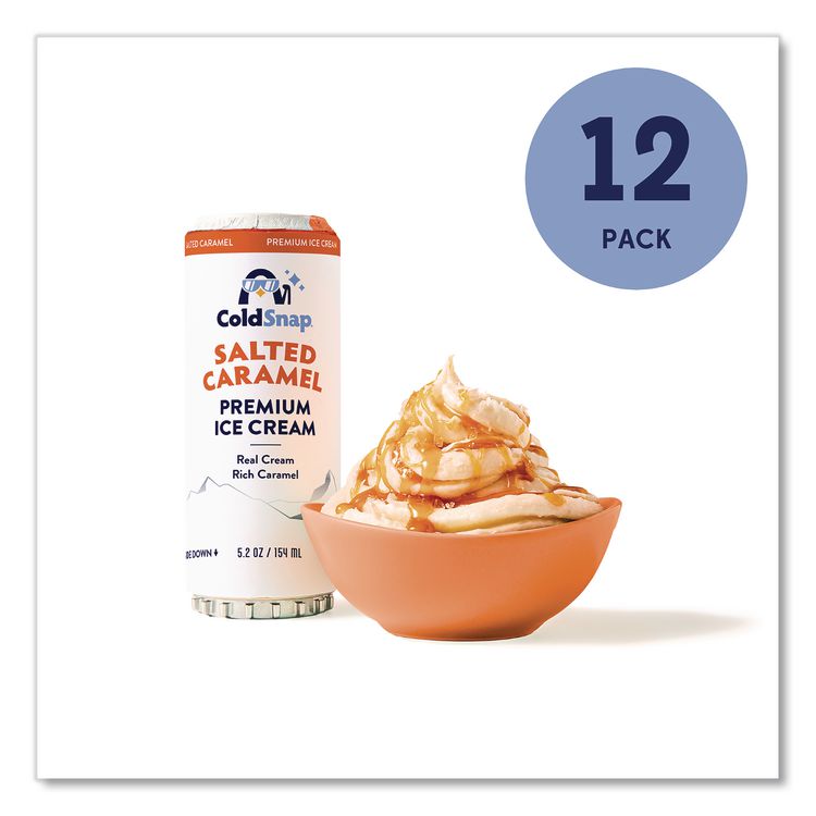 COLDSNAP Ice Cream Pod, Salted Caramel, 5.2 oz Single Serve Pod for ColdSnap Machine, 12/Carton (CDS600040)