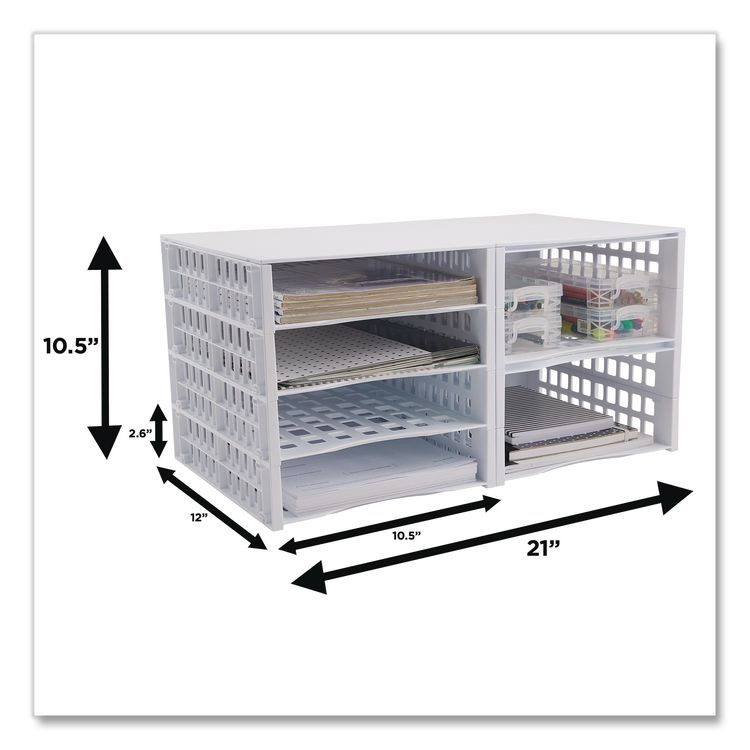 ADVANTUS CORPORATION Literature Organizer, 8 Sections, 21 x 12.25, White (AVT39444)