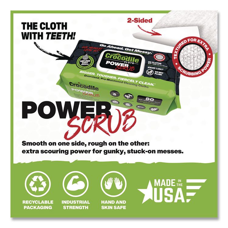 NUVIK USA . PowerSCRUB Cleaning Cloths, 10 x 15, White, 80/Pack (DIL6500080)