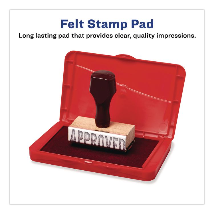 AVERY PRODUCTS CORPORATION Pre-Inked Felt Stamp Pad, 4.25 x 2.75, Red, 36/Carton (AVE21071CT)