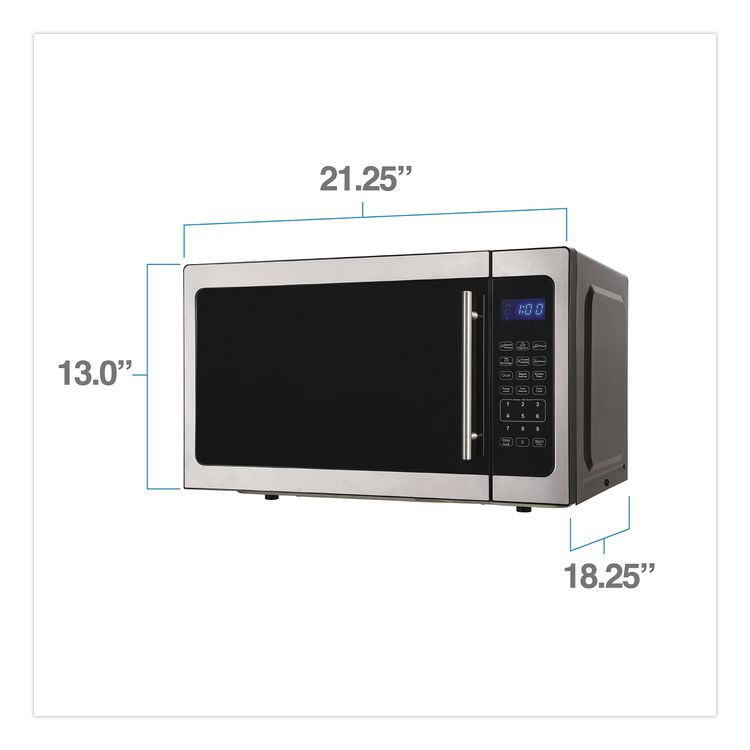 AVANTI 1.5 cu ft Countertop Microwave, 1,000 W, Stainless Steel/Black (AVAMT150V3S)