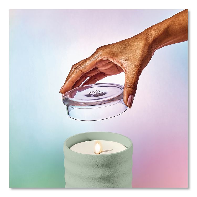 LIFELINES Aromatherapy Essential Oil Flameless Candle Diffuser with Citrus Grove Essential Oil, 5.5 x 5.5 x 5.5, Sage Green (LLN111619)