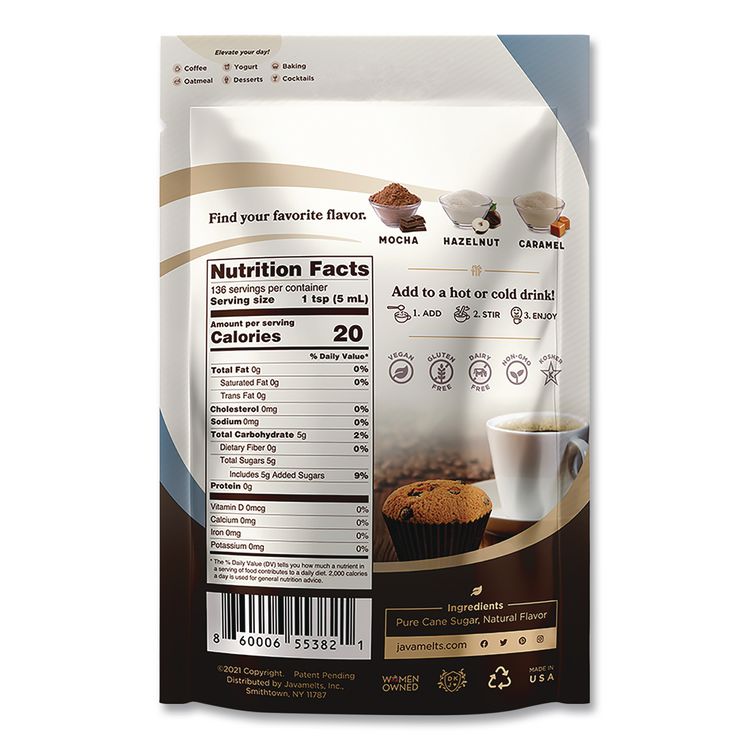 JAVAMELTS Flavored Sugar, French Vanilla, 1.5 lb Bag (JVMJMT55382)