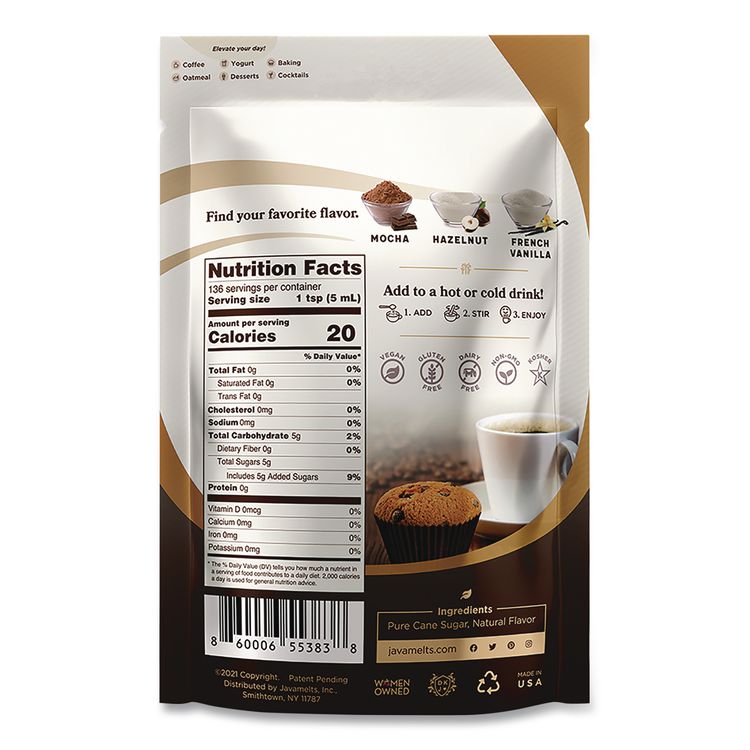 JAVAMELTS Flavored Sugar, Caramel, 1.5 lb Bag (JVMJMT55383)