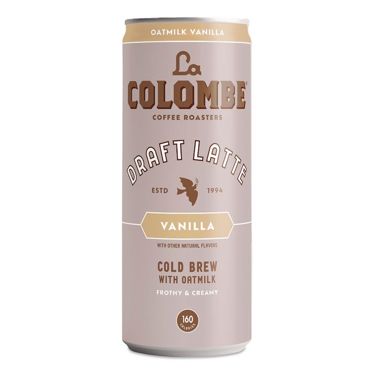 LA COLOMBE COFFEE ROASTERS Draft Latte Cold Brew, Vanilla Latte with Oat Milk, 11 oz Can, 12/Carton (LALLCT00521)
