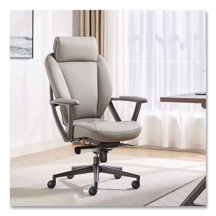 LA-Z-BOY CHAIR COMPANY Vannes Ergonomic Executive Chair, Supports Up to 275 lb, 20.5" to 23.5" Seat Height, Light Gray Seat and Back, Dark Gray Base (LZB60101GRY)