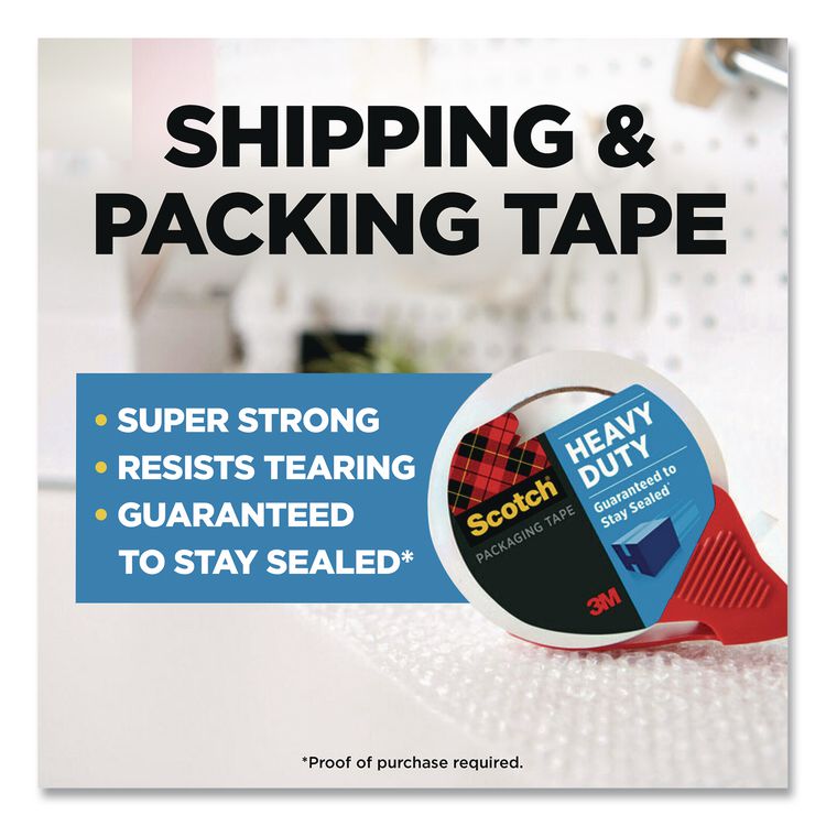 3M/COMMERCIAL TAPE DIV. Heavy-Duty Packaging Tape with 2 Dispensers, 3"Core, 1.88" x 54.6 yds, Clear, 4 Rolls/Pack (MMM385042RD)