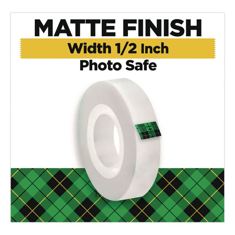 3M/COMMERCIAL TAPE DIV. Magic Tape Refill, 1" Core, 0.5" x 36 yds, Clear, 12 Rolls/Pack (MMM810121296PK)