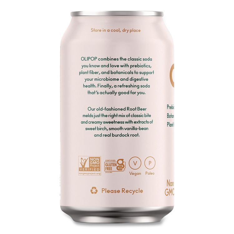OLIPOP, Prebiotic Soda, Root Beer, 12 oz Can, 12/Carton (OLPICO70288)