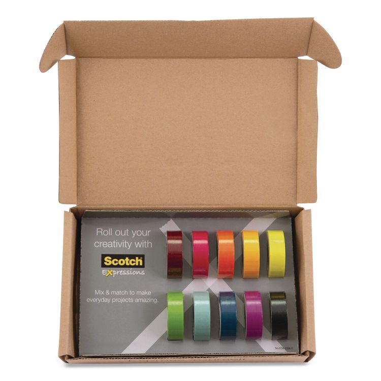 3M/COMMERCIAL TAPE DIV. Expressions Washi Tape, 0.59" x 32.75 ft, Assorted Colors, 10 Rolls/Pack (MMMC31710SIOC)