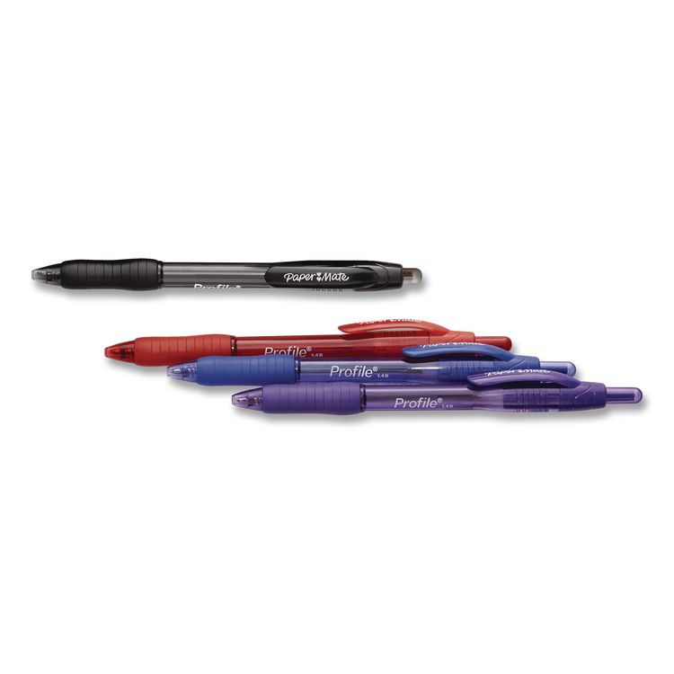 SANFORD Profile Ballpoint Pen, Retractable, Bold 1.4 mm, Assorted Ink and Barrel Colors, 4/Pack (PAP196066389473)