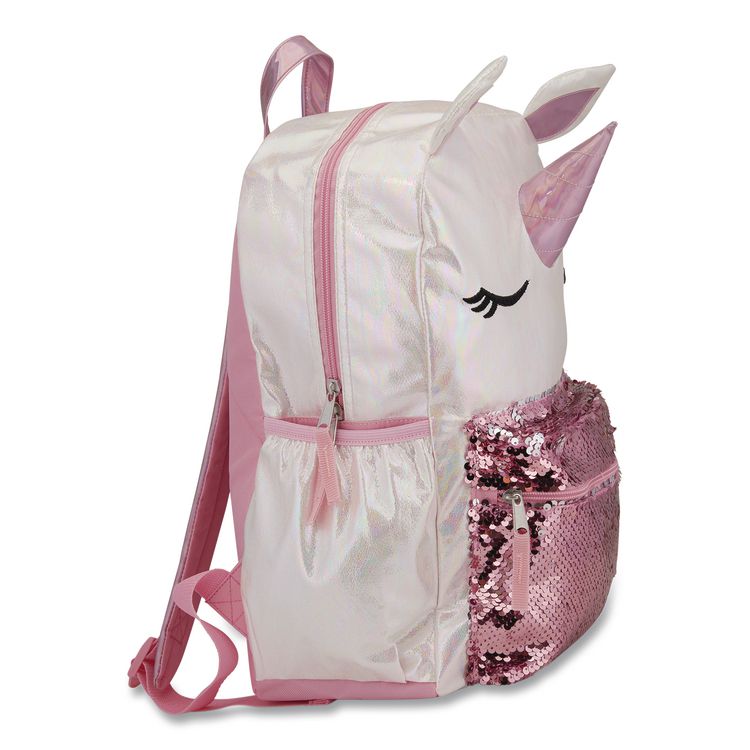 ACCESSORY INNOVATIONS LLC Adorable Unicorn Backpack, 12 x 5 x 16, White/Pink (AEIB21GC49266ST)
