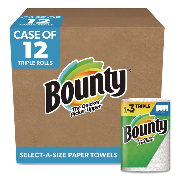 PROCTER & GAMBLE Select-A-Size Triple Roll Paper Towels, 2-Ply, 5.9 x 11, White, 123 Sheets/Roll, 12 Rolls/Carton (PGC60107)