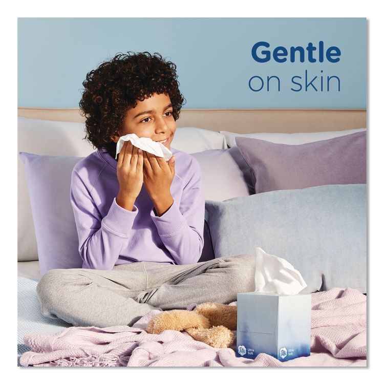 PROCTER & GAMBLE Ultra Soft Facial Tissue, 2-Ply, White, 72 Sheets/Box, 8 Boxes/Pack (PGC61971)