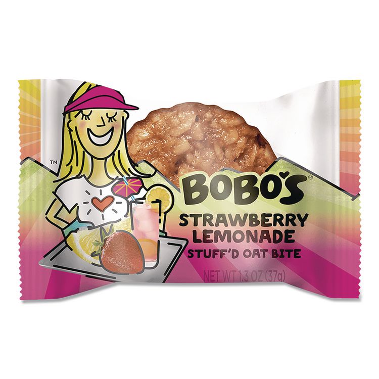BOBO'S Stuff'd Oatmeal Bites, Strawberry Lemonade, 1.3 oz Individually Wrapped, 10/Box (BBOBBO00543)