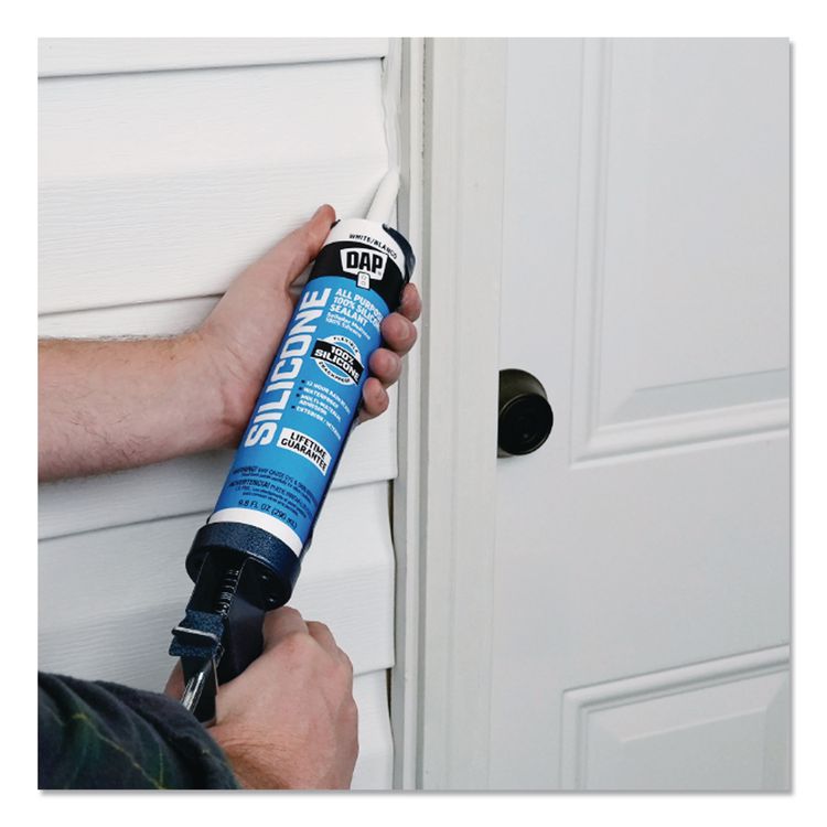 DAP PRODUCTS 100 Percent Silicone Rubber Sealant, 9.8 oz Capsule/Cartridge, White, 12/Pack (DAP7079808646)