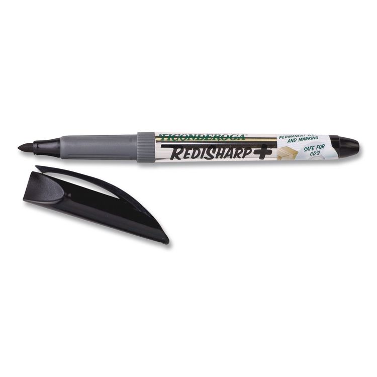 DIXON TICONDEROGA CO. RediSharp+ Permanent Markers, Fine Tip, Black (DIX98207EA)