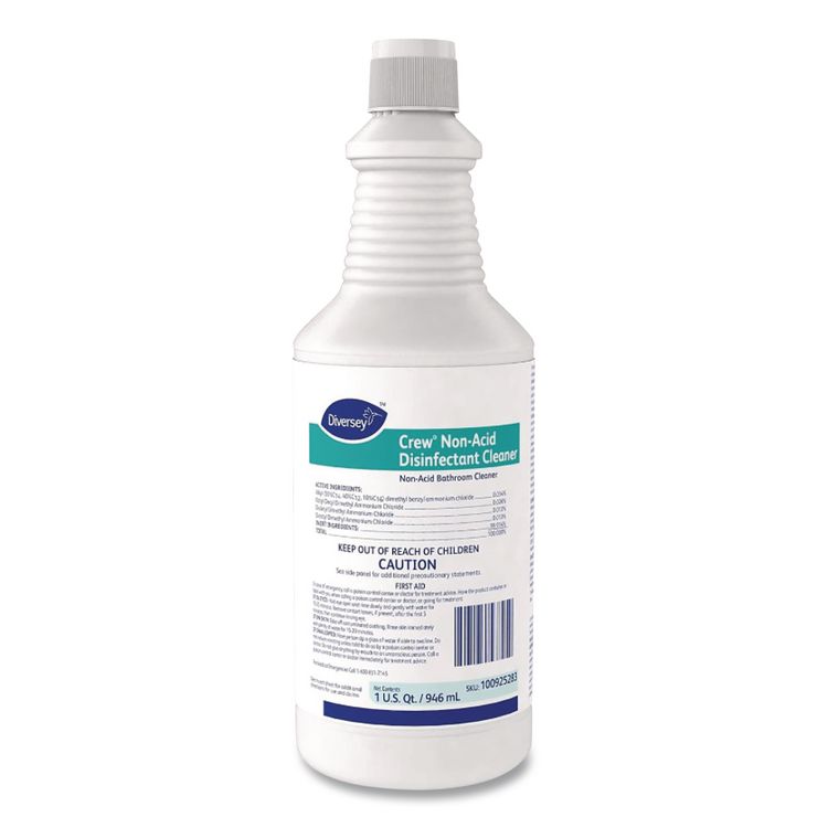 DIVERSEY Crew Restroom Floor and Surface Non-Acid Disinfectant Cleaner Empty Spray Bottle, 32 oz, Clear (DVOD03905)