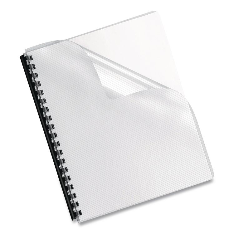 FELLOWES MFG. CO. Futura Presentation Covers for Binding Systems, Round Corners, 8.5 x 11, Lined Transparent, 25/Pack (FEL5224401)