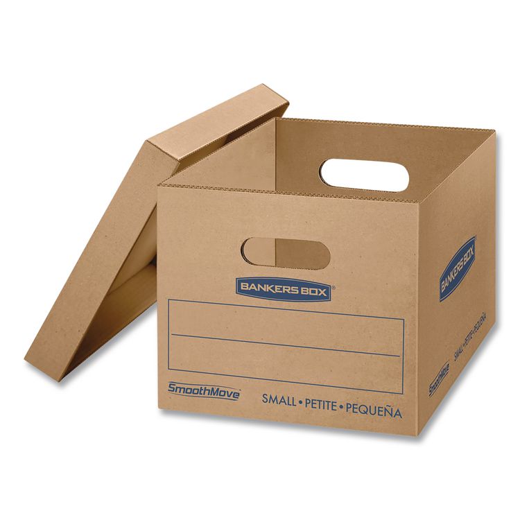 FELLOWES MFG. CO. SmoothMove Basic Moving Boxes, Regular Slotted Container (RSC), Small, 12 x 15 x 10, Kraft, 5/Bundle (FEL7714212)