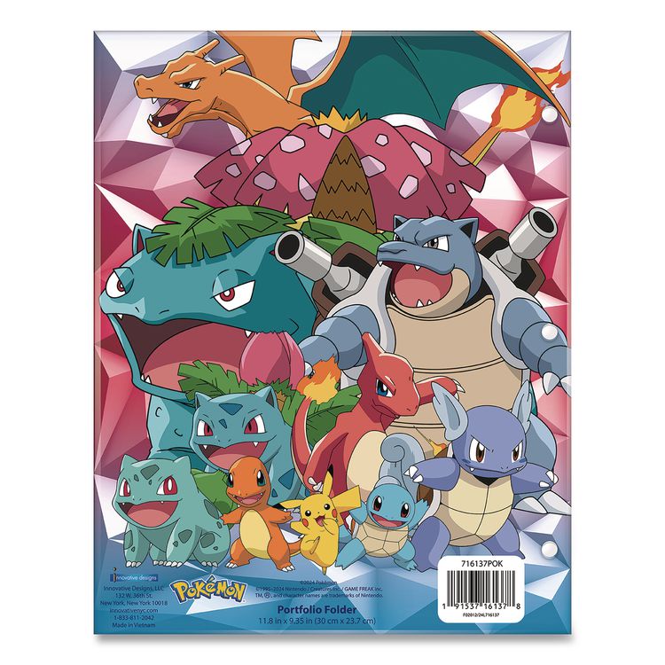 INNOVATIVE DESIGNS LLC Licensed Two-Pocket Folder, Pokeman, Side: 3-Hole Punched, Accommodates (50) 11 x 8.5 Sheets, Multicolor (IDI716137POKSA)