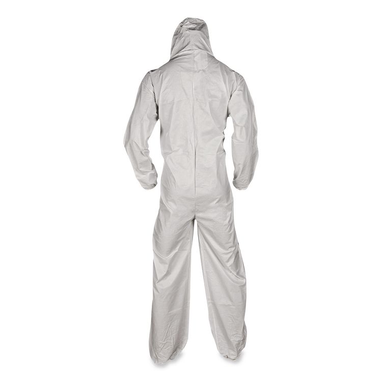 KIMBERLY-CLARK PROFESSIONAL A35 Liquid and Particle Protection Coveralls, Zipper Front, Hooded, Elastic Wrists and Ankles, 3X-Large, White, 25/Carton (ANS38942)