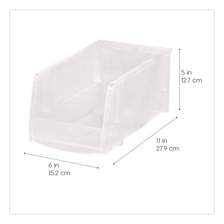 IRIS USA, Stackable Plastic Storage Bin. Medium, 1.6 qt, 6 x 11 x 5, Clear (IRS200528)