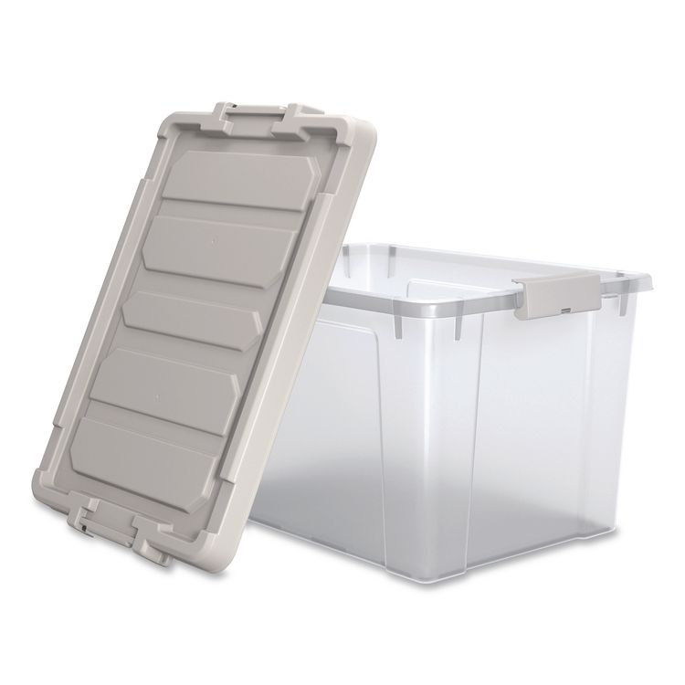 IRIS USA, Latching Lid Storage Bin, 20 qt, 11.62 x 18.12 x 10.37, Clear (IRS270018)