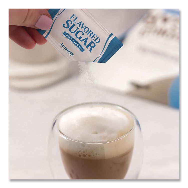 JAVAMELTS Flavored Sugar, French Vanilla, 0.08 oz Packet, 1,000/Carton (JVMJMT65538)