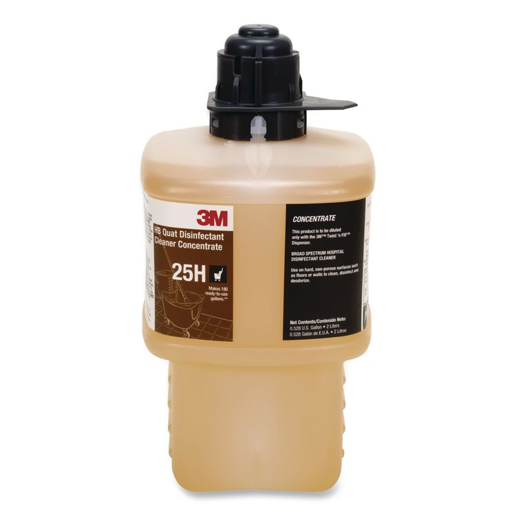 3M/COMMERCIAL TAPE DIV. Twist 'N Fill HB Quat Disinfectant Cleaner Concentrate 25H, 2 L Bottle, 6/Carton (MMM25H)