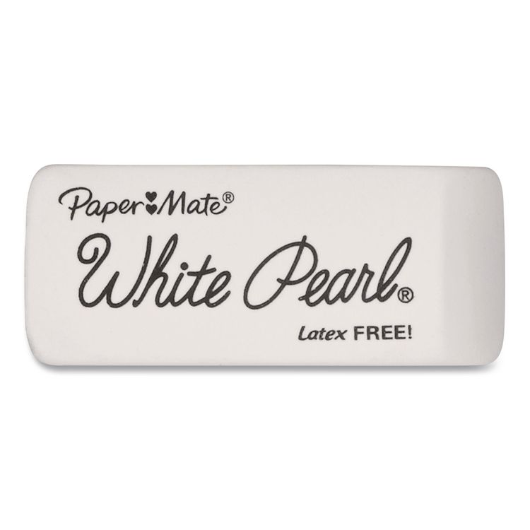 SANFORD White Pearl Latex-Free Plastic Eraser, For Pencil Marks, Rectangular Block, White, 3/Pack (PAP70624)