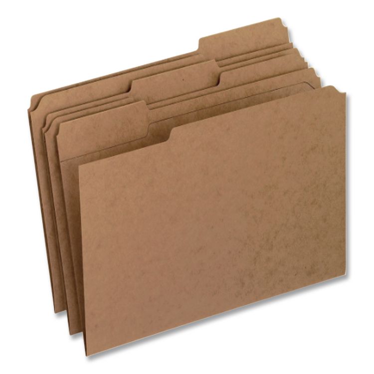 TOPS BUSINESS FORMS Reinforced Top-Tab File Folders, 2/5-Cut Tabs, Letter, Brown Kraft, 100/Box (PFXRK15225RE)