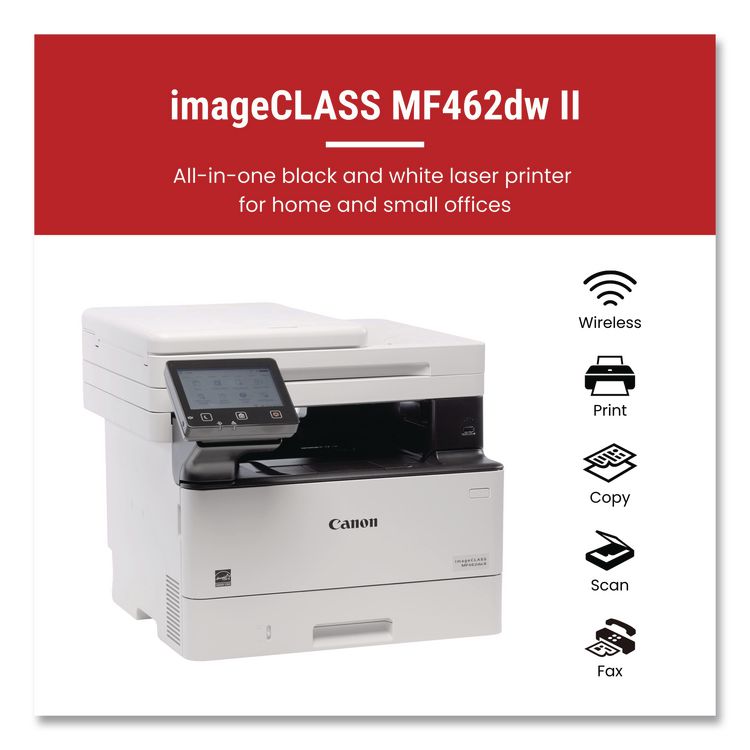 CANON COMPUTER SYSTEMS CCSI imageCLASS MF462dw II Laser Printer, Copy/Fax/Print/Scan (CNM7188C015)