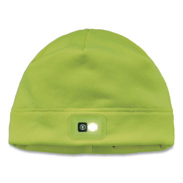 TENACIOUS HOLDINGS, . N-Ferno 6801 Winter Skull Cap with LED Rechargeable Light, Fleece, One Size Fits Most, Lime (EGO16790)