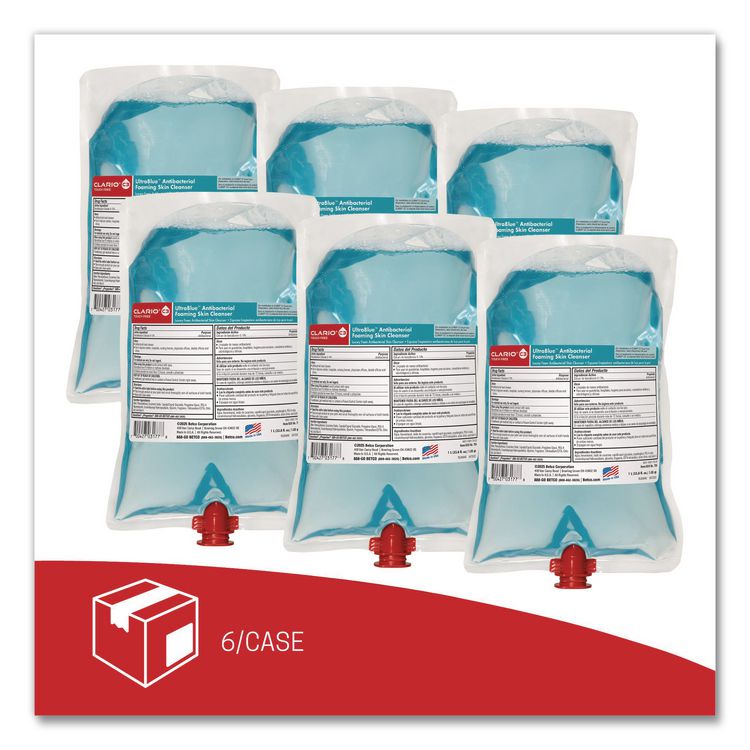 BETCO CORPORATION Clario C3 Touch Free Antibacterial Foaming Skin Cleanser, Summer Citrus, 1,000 mL Refill Bag, 6/Carton (BET759H200)