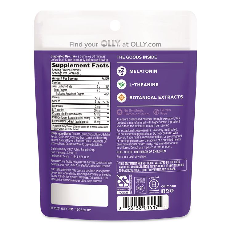 UNILEVER Sleep Gummy, Blackberry Zen, 10/Pack (LIL1517)