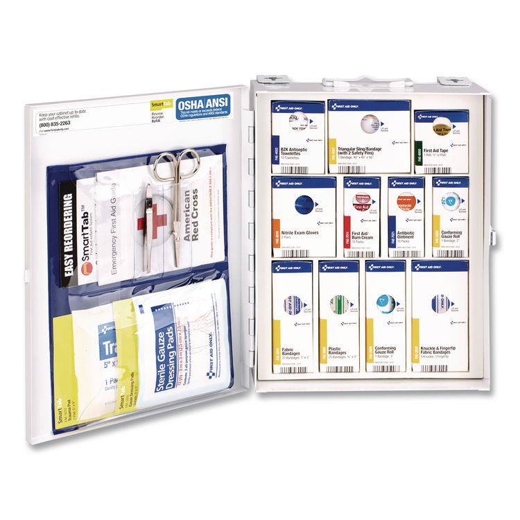 FIRST AID ONLY, . SmartCompliance First Aid Cabinet Without Medication, 112 Pieces, Metal Case (FAO1050FAE0103)