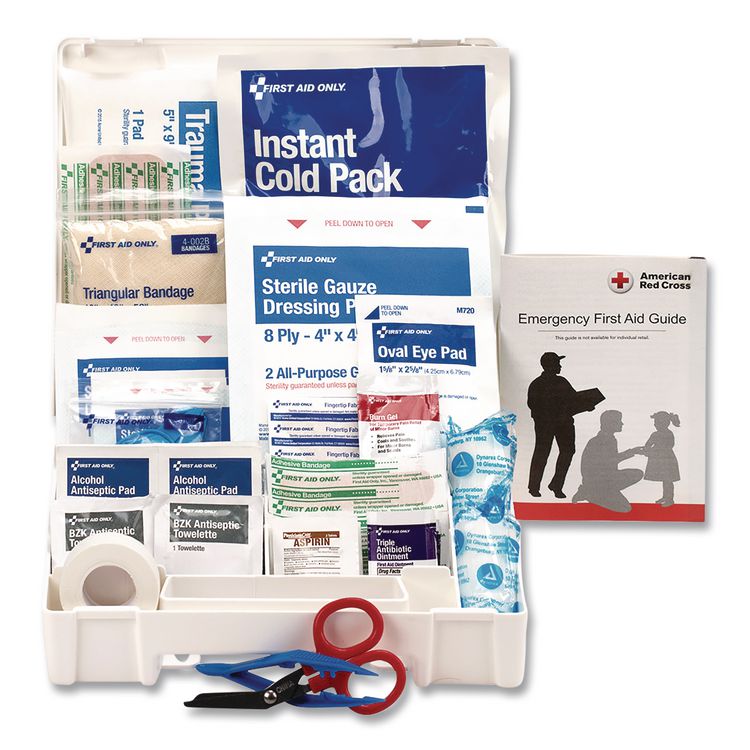 FIRST AID ONLY, . Office First Aid Kit for 10 People, 62 Pieces, Plastic Case (FAO222U)
