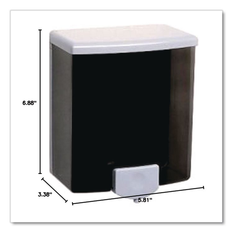 BOBRICK WASHROOM Surface-Mount Manual Liquid Soap Dispenser, 5.81 x 3.8 x 6.88, Black (BOB42)