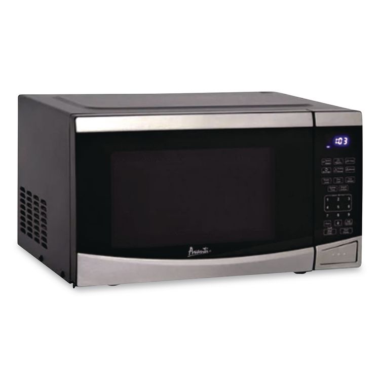AVANTI 0.9 cu ft Stainless Steel Countertop Microwave, 900 W, Stainless Steel/Black (AVAMT09V3S)